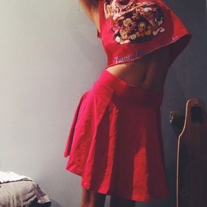 bright red cotton skirt